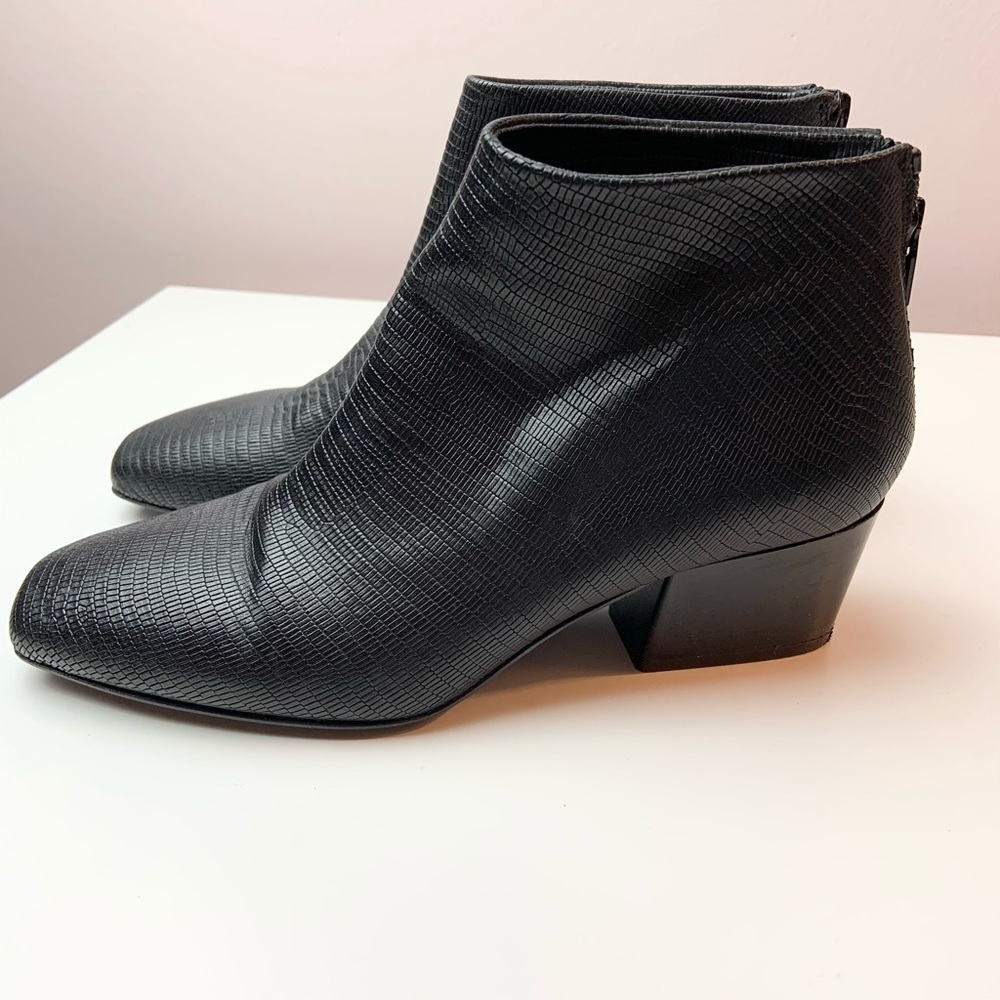Sesto Meucci Reptilian Leather Zippered Booties